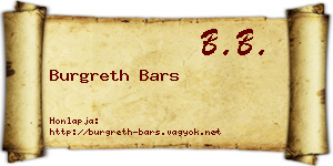 Burgreth Bars névjegykártya